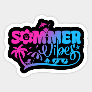 Summer Vibes Beach Summer Vacation Sunshine Sea Life Sticker